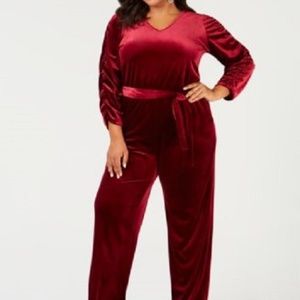 New NY Collection Crushed Velvet Jumpsuit